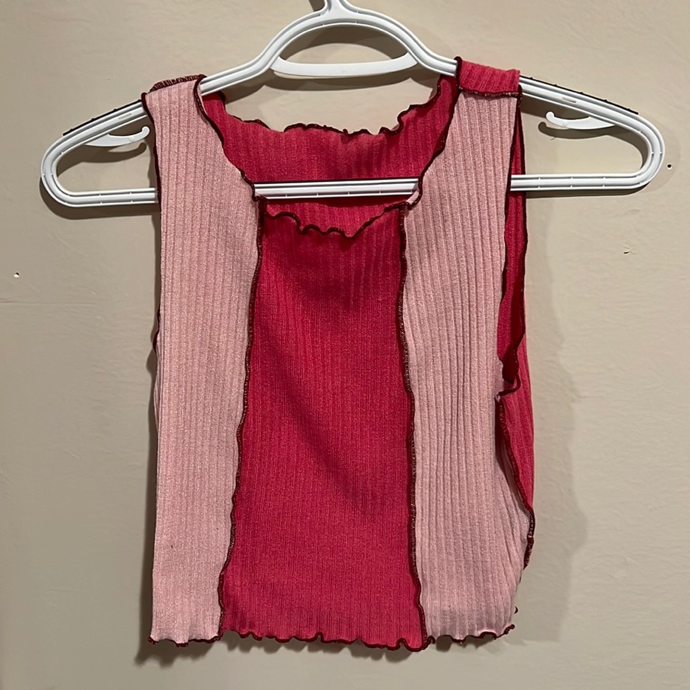 Size M cute patchwork type tank top